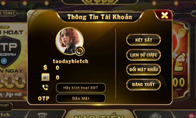 Kích hoạt số điện thoại nhận OTP xác thực tài khoản