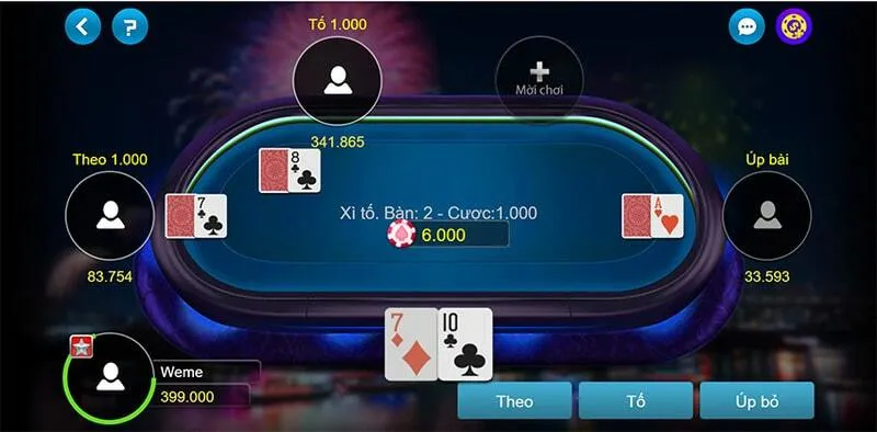 Những hành động bài được bet thủ thực hiện khi chơi xì tố go88