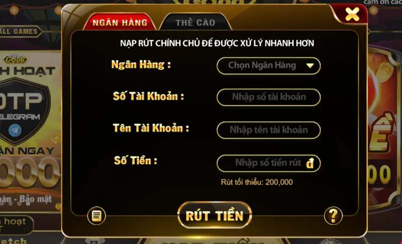 Vấn đề rút tiền từ cổng game được bảo mật theo quy định