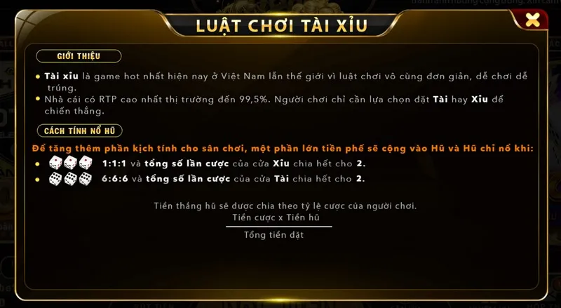 Luật chơi go88 tài xỉu đơn giản và dễ hiểu