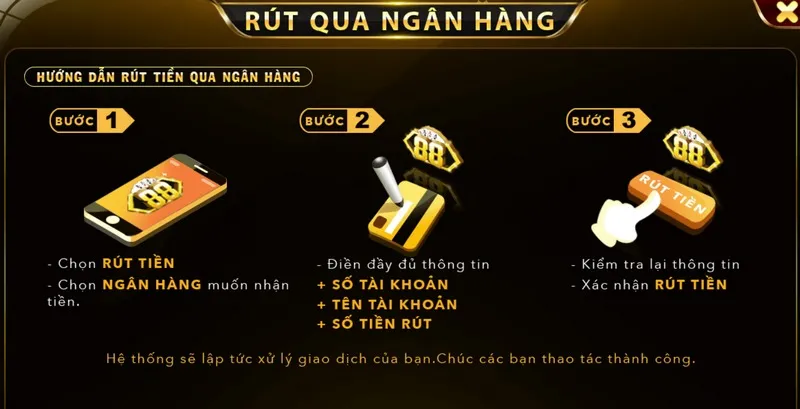 Lưu ý cần nắm trong quá trình giao dịch rút tiền go88