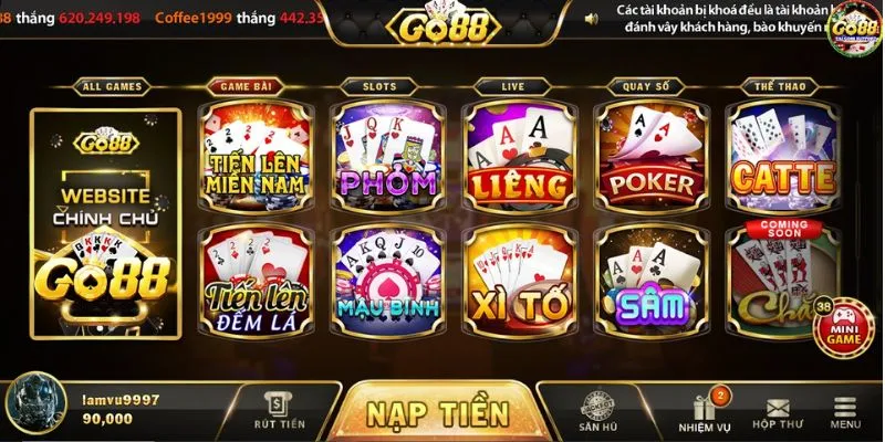 Tham gia casino tại go88 có giao diện đẹp, chơi mượt mà